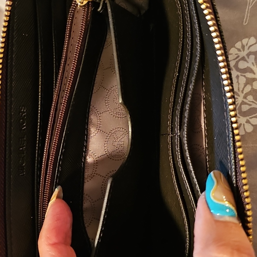 Michael Kors Brown and Gold Clutch Wristlet - Picture 4 of 4
